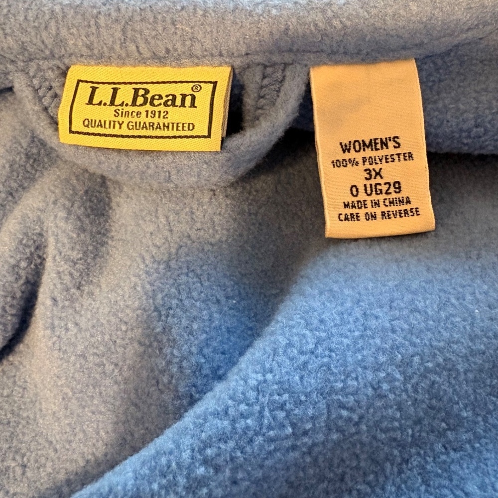 LL Bean Women's Winter Fleece Belted Wrap Robe Long Housecoat Blue 3XL - Picture 5 of 9